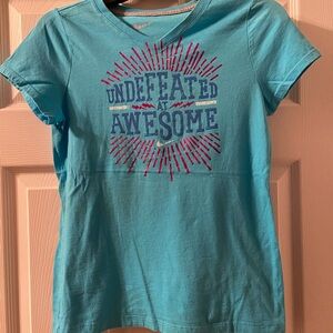 Nike Teal Tee with Pink Logo